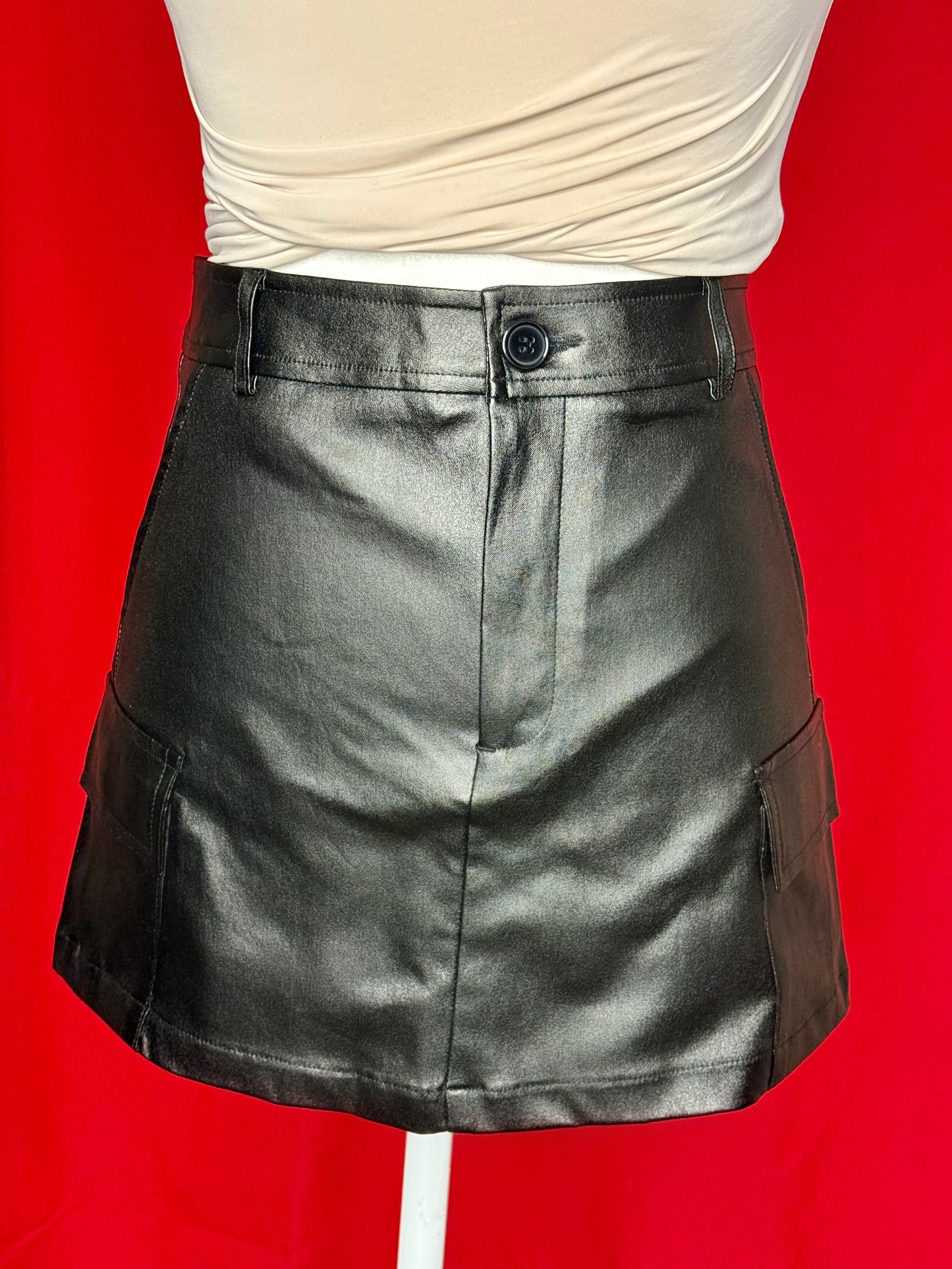 Vane Leather Vegan Mini Skirt