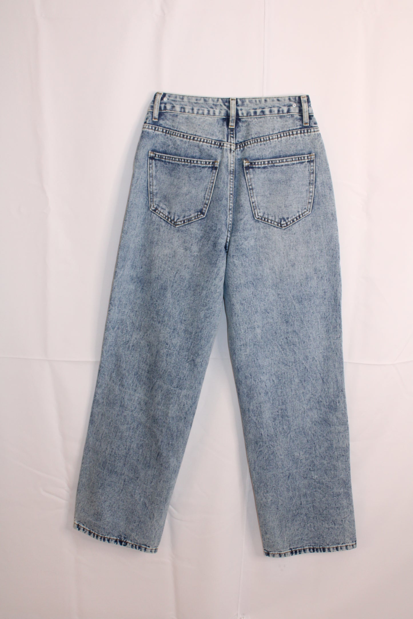 Luna Mid Rise Denim Straight Leg Jeans