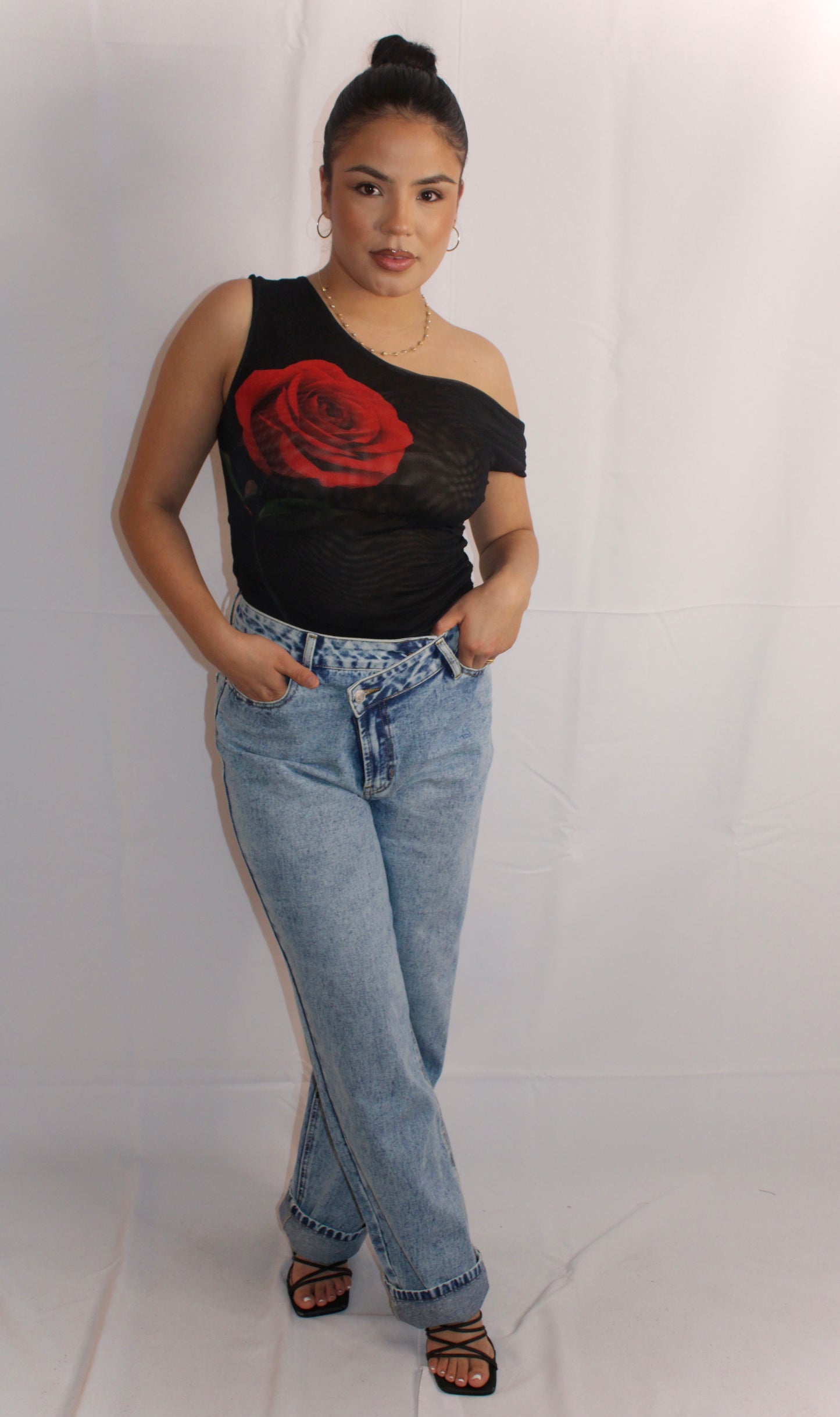 Luna Mid Rise Denim Straight Leg Jeans