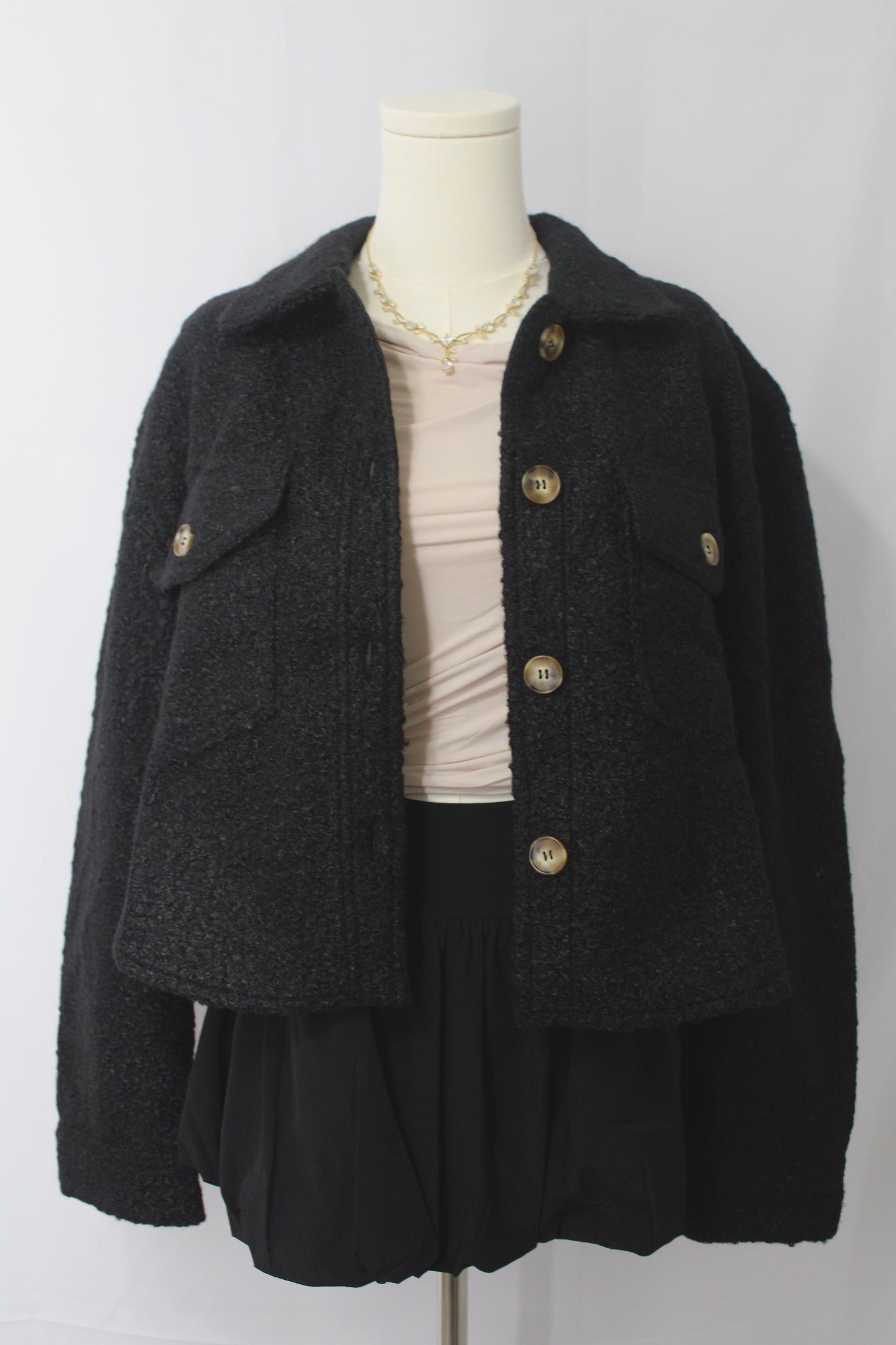 Fran Faux Sherpa Cropped Jacket