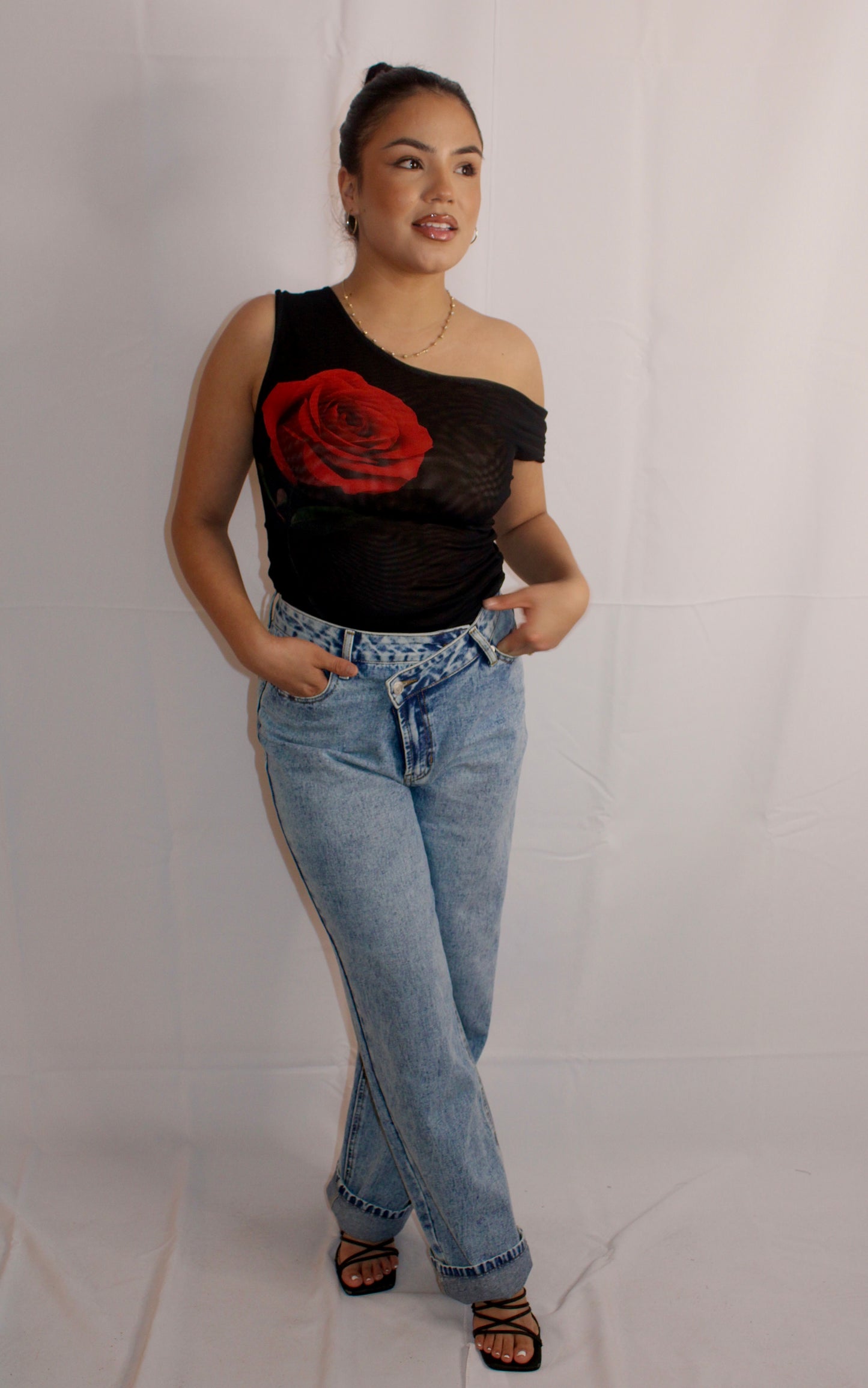 Luna Mid Rise Denim Straight Leg Jeans