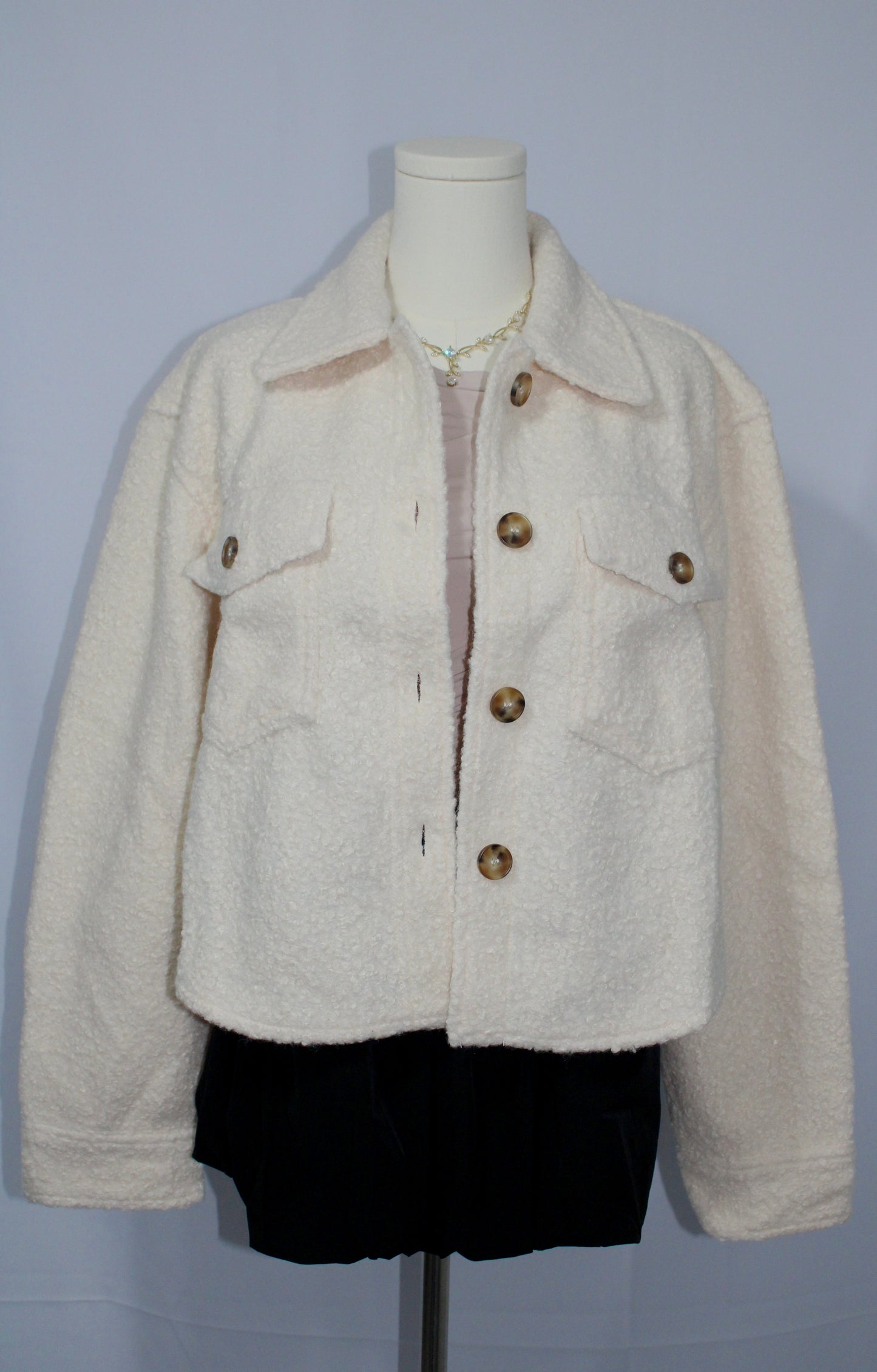 Fran Faux Sherpa Cropped Jacket