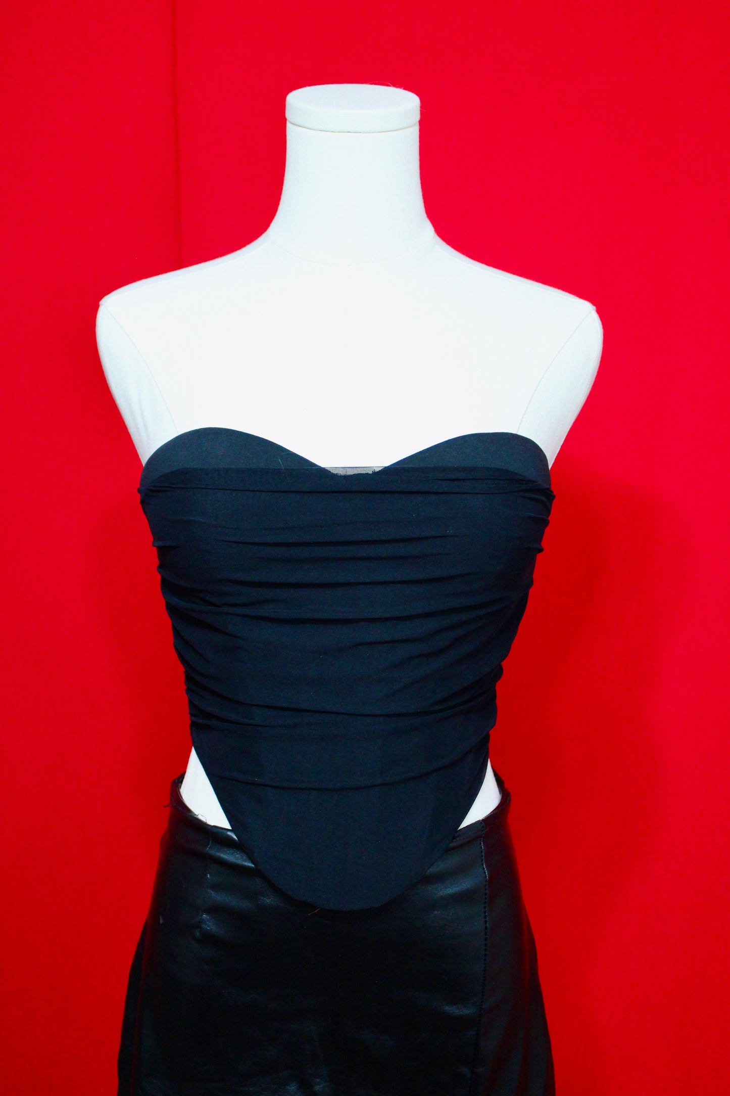 Baddie mesh & bengaline corset top