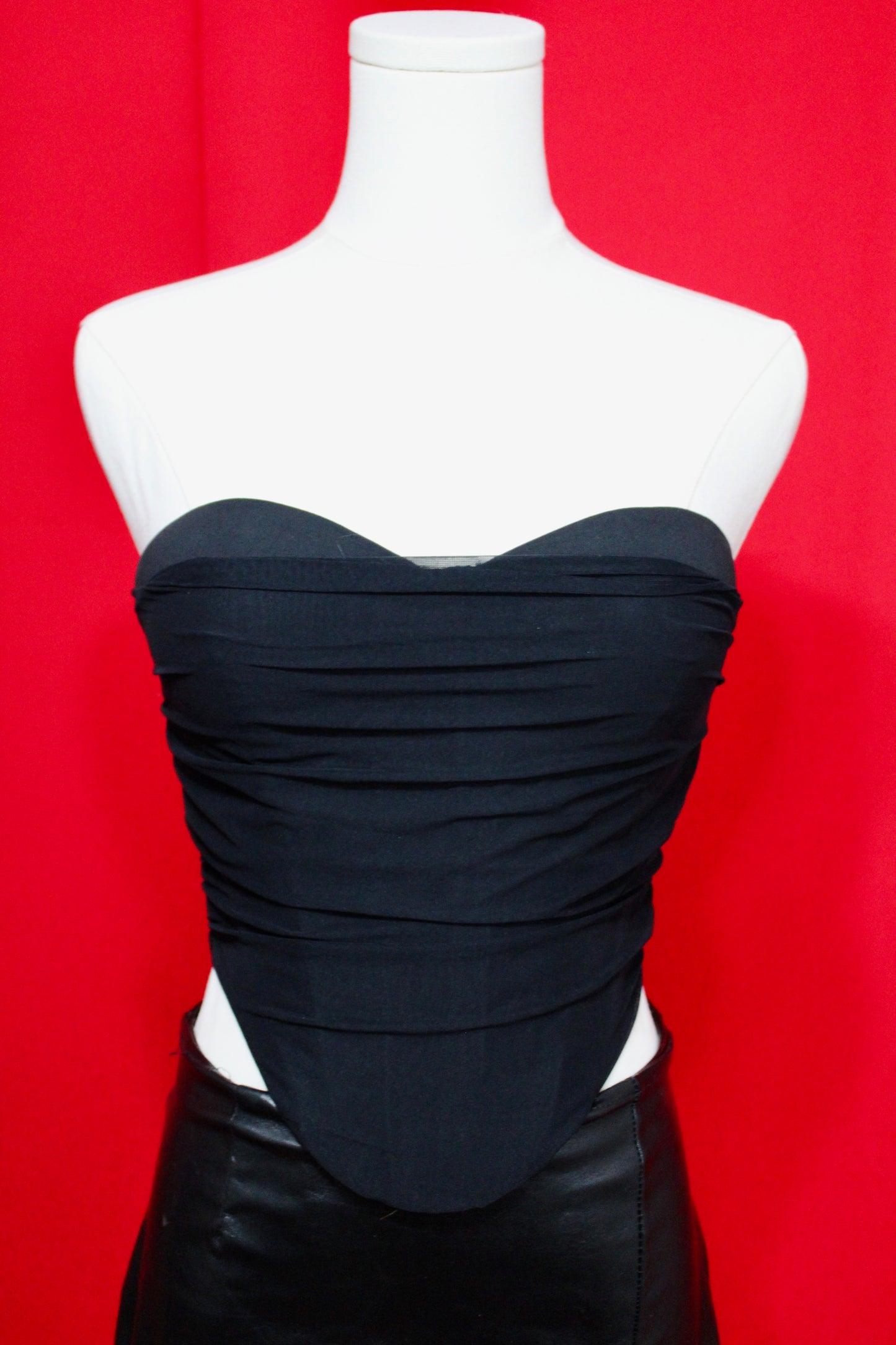 Baddie mesh & bengaline corset top