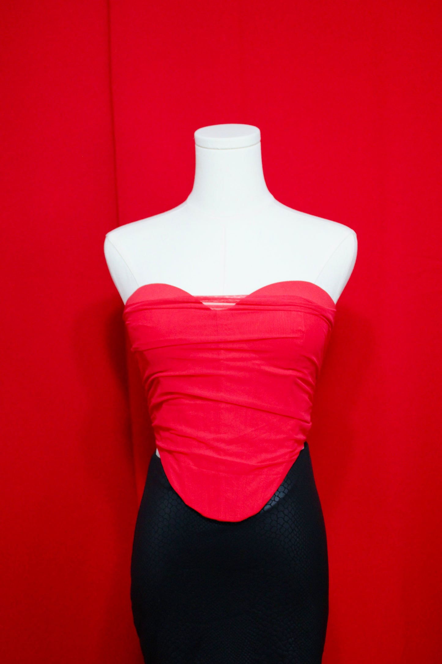 Baddie mesh & bengaline corset top