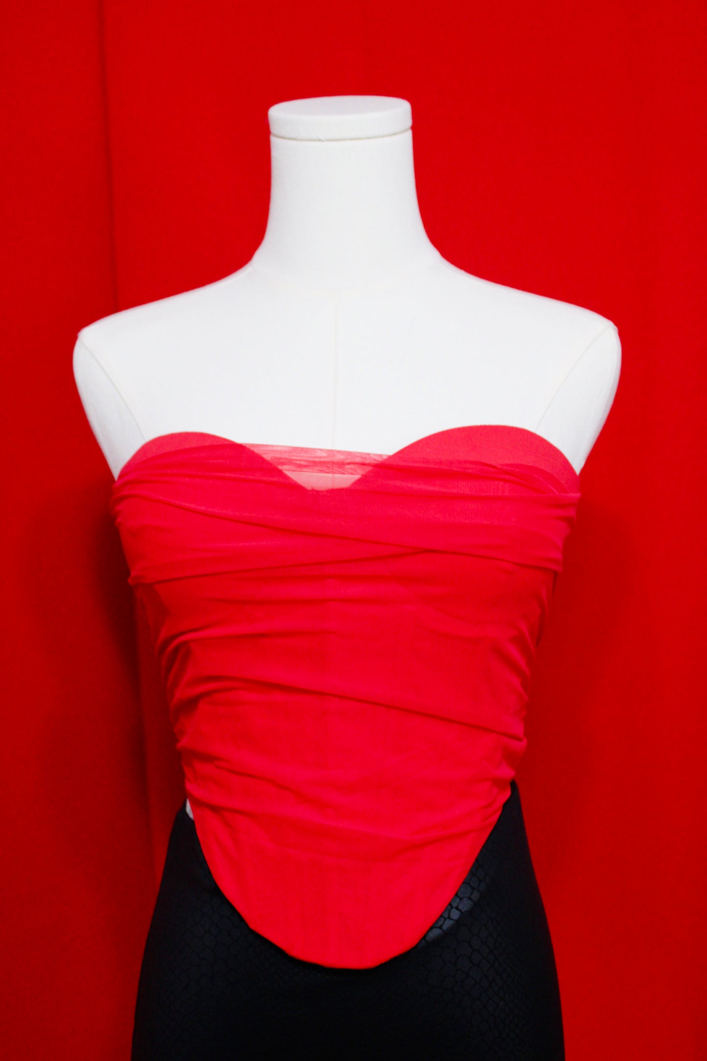 Baddie mesh & bengaline corset top