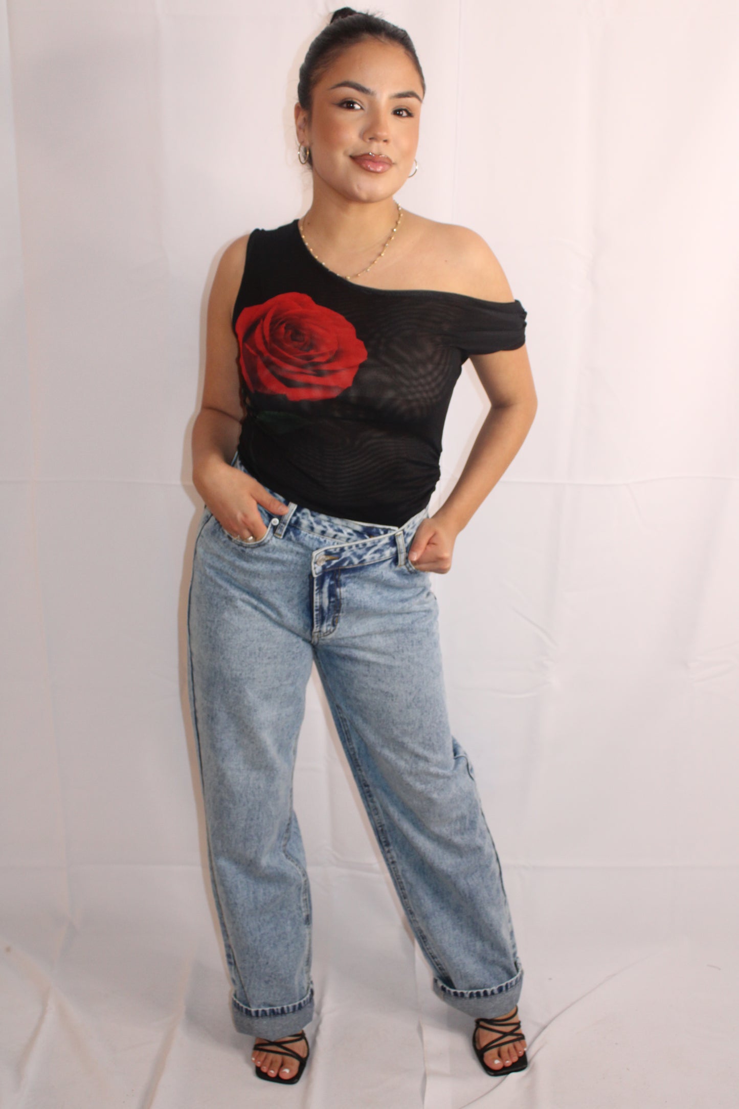 Luna Mid Rise Denim Straight Leg Jeans